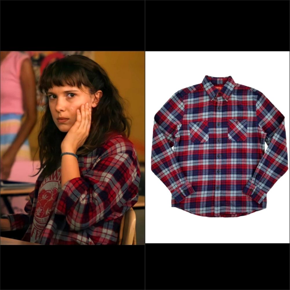 Stranger Things Eleven Big Mac plaid shirt Screen accurate RARE